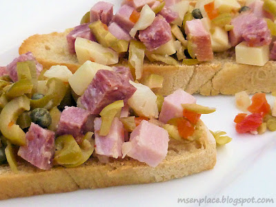 Muffaletta Bruschetta