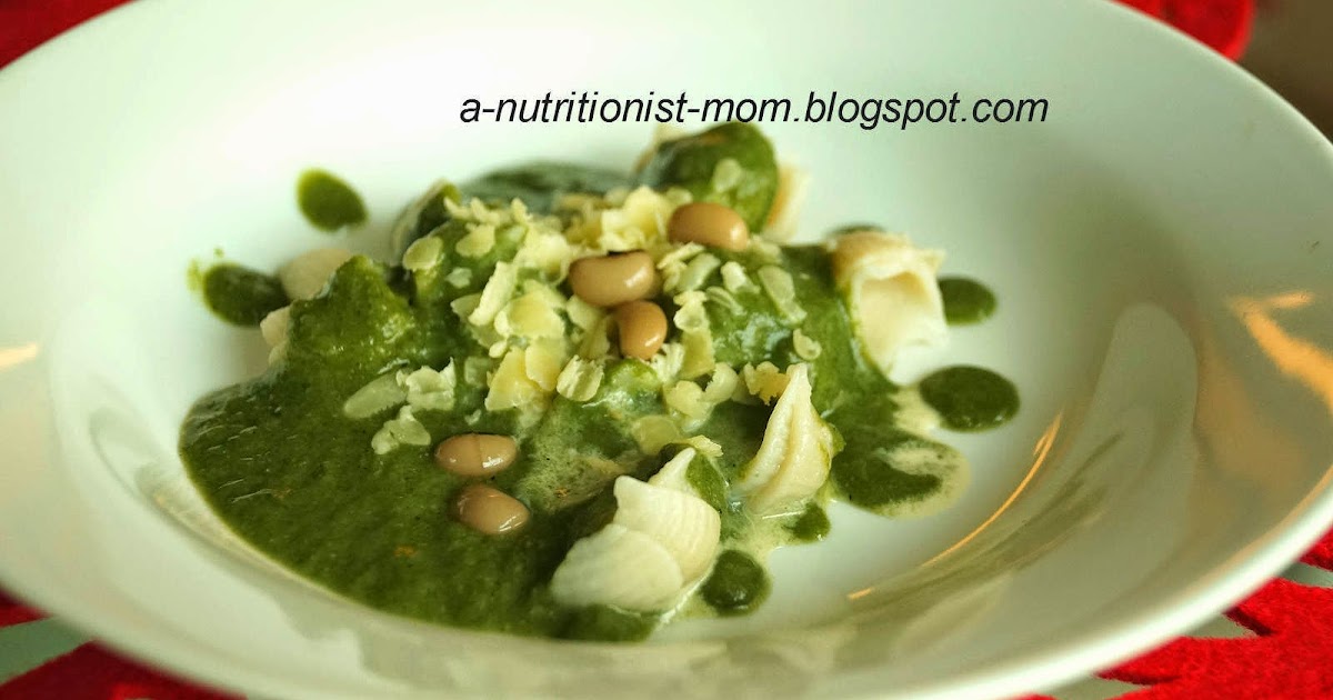 Journal of a nutritionist mom Pasta with spinach cream sauce (baby food)