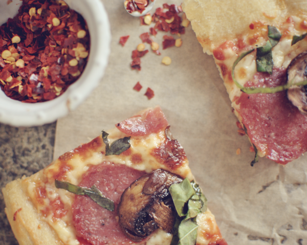 homemade salami and mushroom pizza homemade salami and mushroom pizza