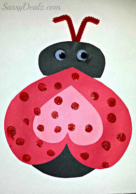 heart ladybug valentines day card
