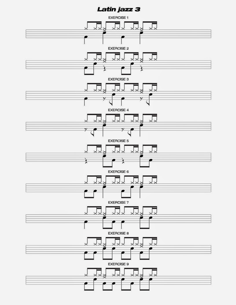 Latin Jazz 3 Partituras para Batería