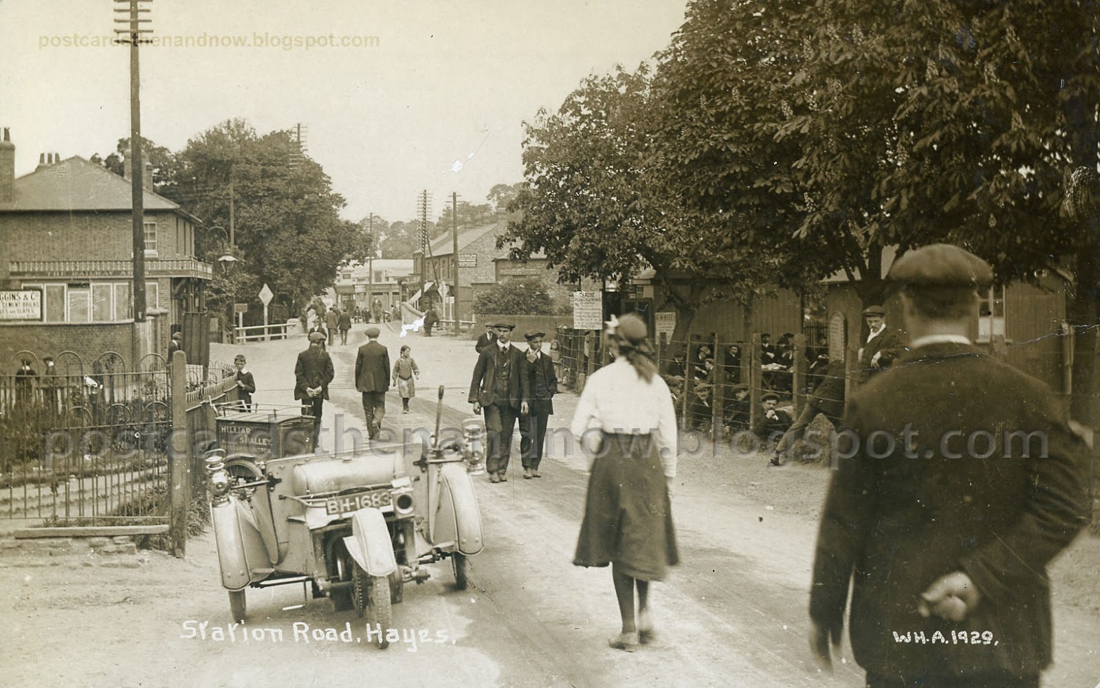 Postcards Then and Now Hayes, Middlesex, Station Road, c1913