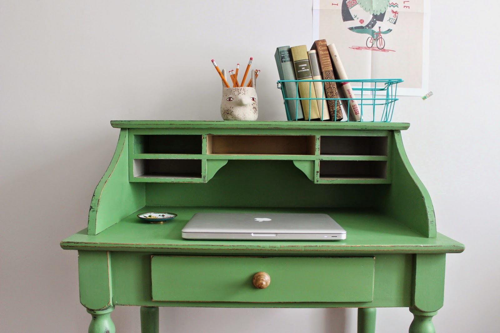 Poppyseed Creative Living Introducing Green Secretary Desk