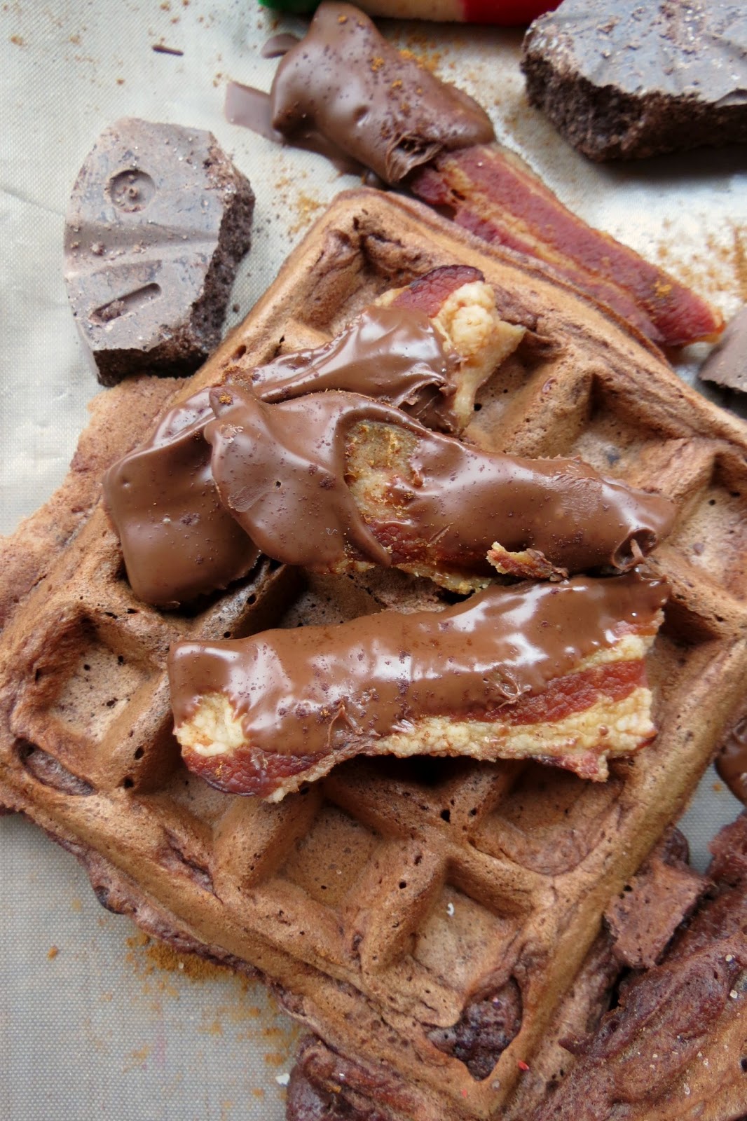 chica chocolatina Mexican Chocolate Waffles & Mexican Chocolate Bacon
