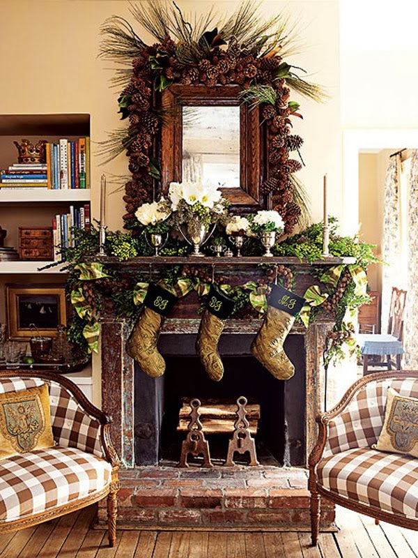 Shabby in love Inspiring Christmas Fireplace Mantel