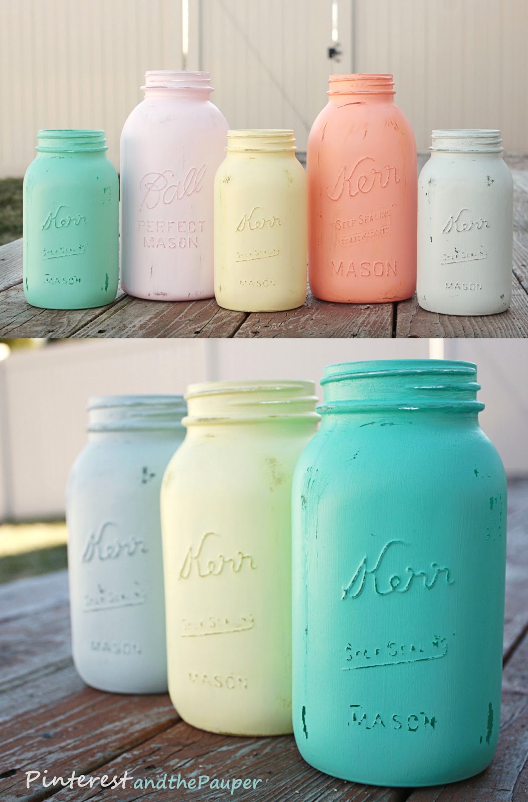 Pinterest and the Pauper! DIY Painted Mason Jars!