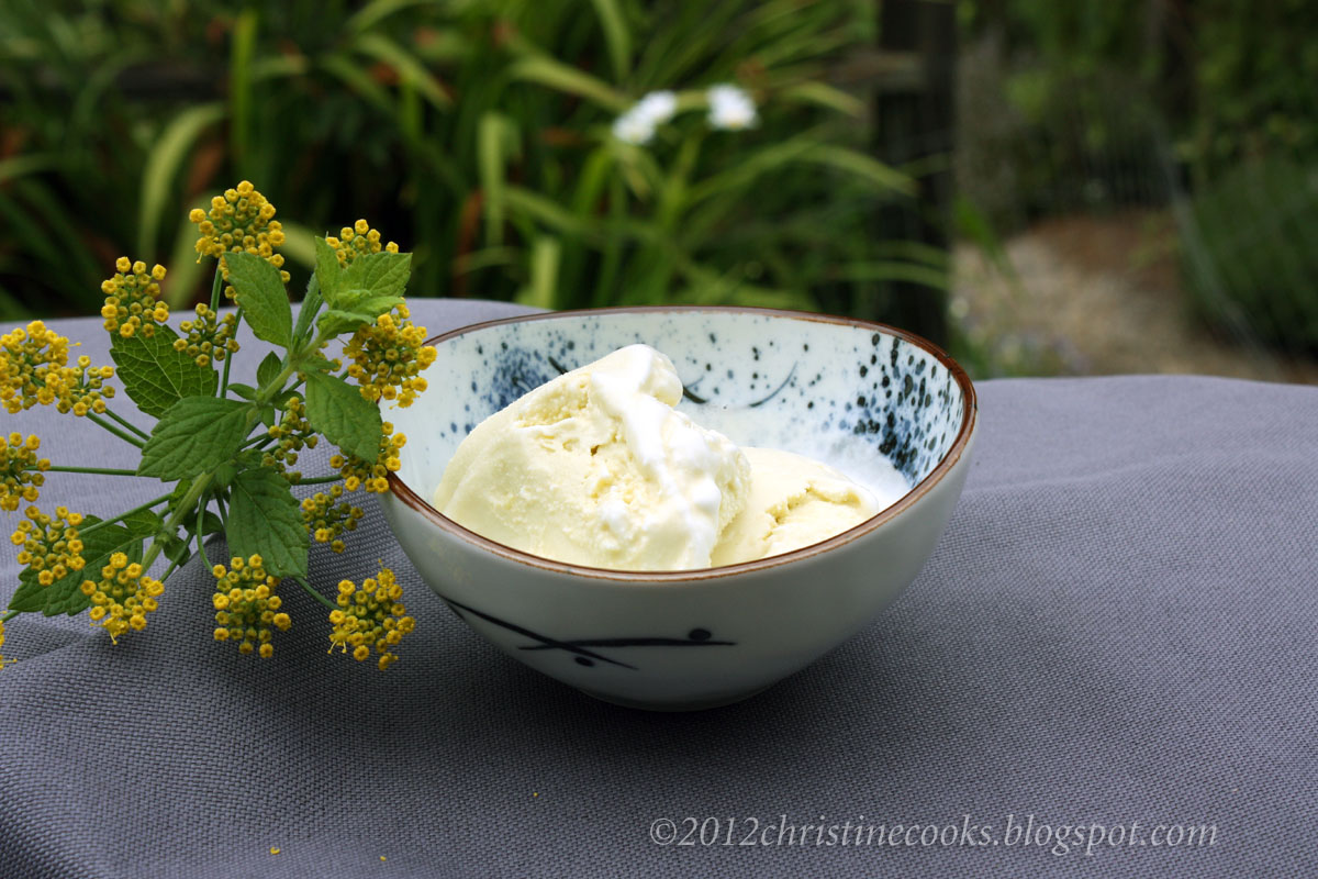Christine Cooks Fennel Blossom and Lemon Balm Ice Cream with Absinthe