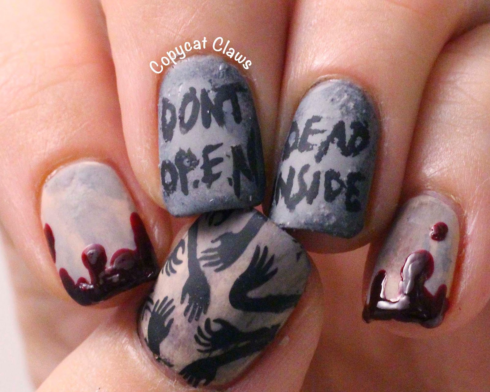 1. "The Walking Dead" Inspired Nail Art Designs - wide 3