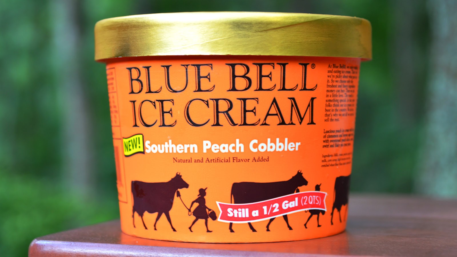 food and ice cream recipes REVIEW Blue Bell Southern Peach Cobbler