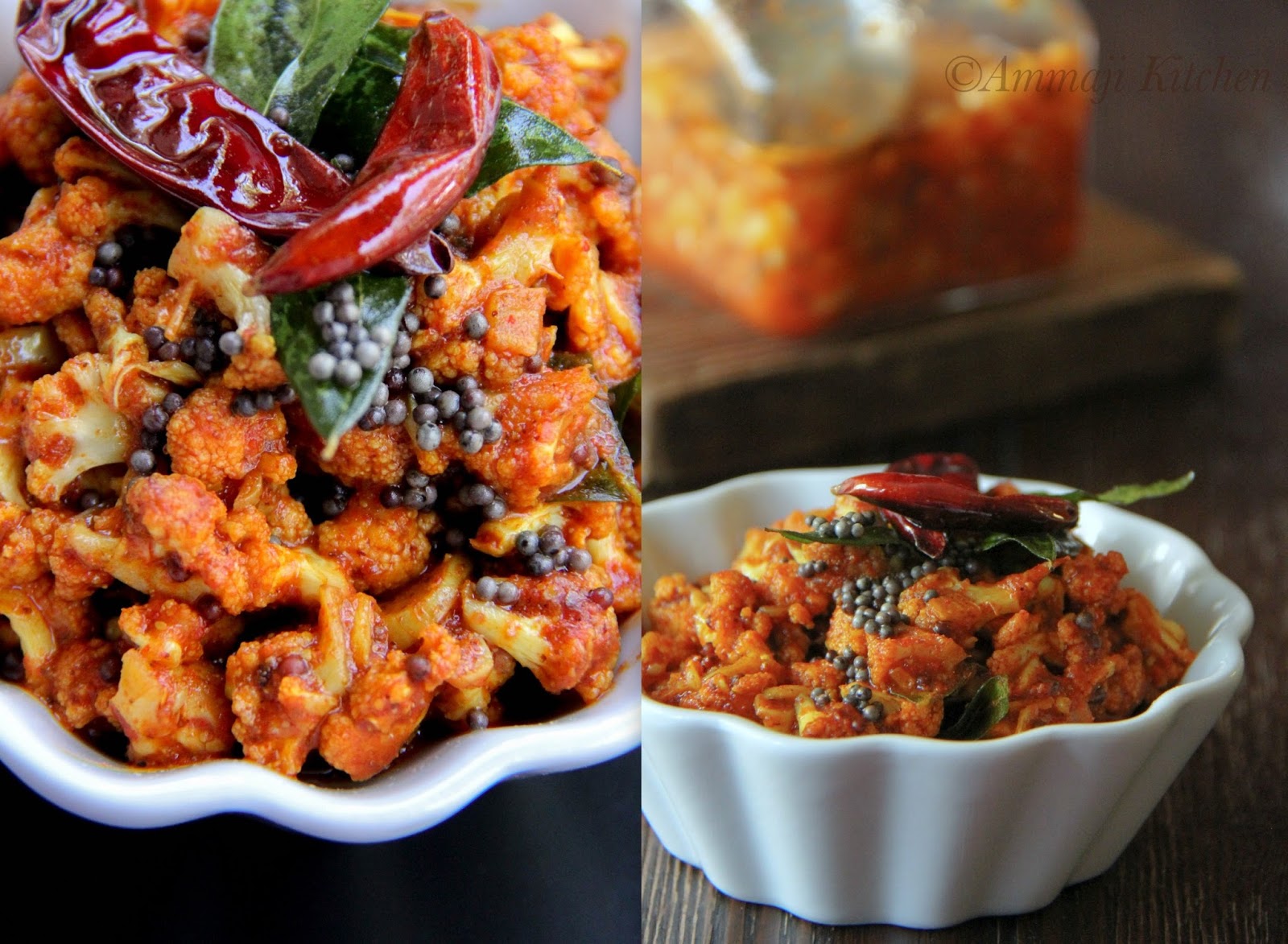 Cauliflower Pickle Indian Food Recipes Ammaji Kitchen