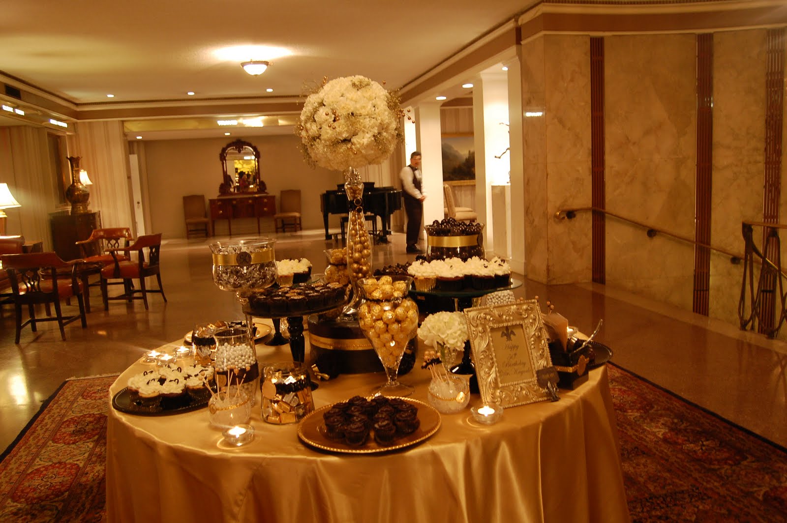 Something Styled, Sweet & handmade Black and Gold dessert/candy table.