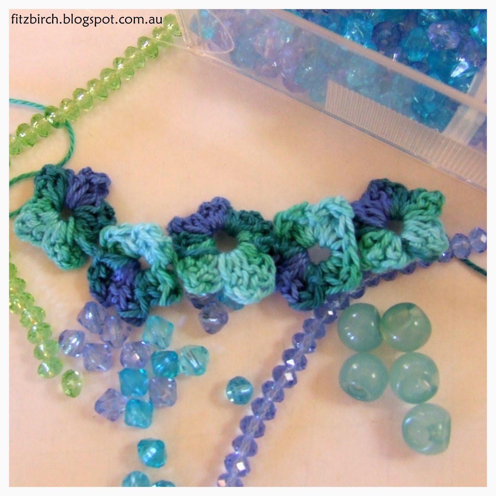 FitzBirch Crafts Crochet Flower Hair Comb