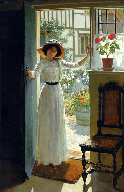 At the Cottage Door by William Henry Margetson