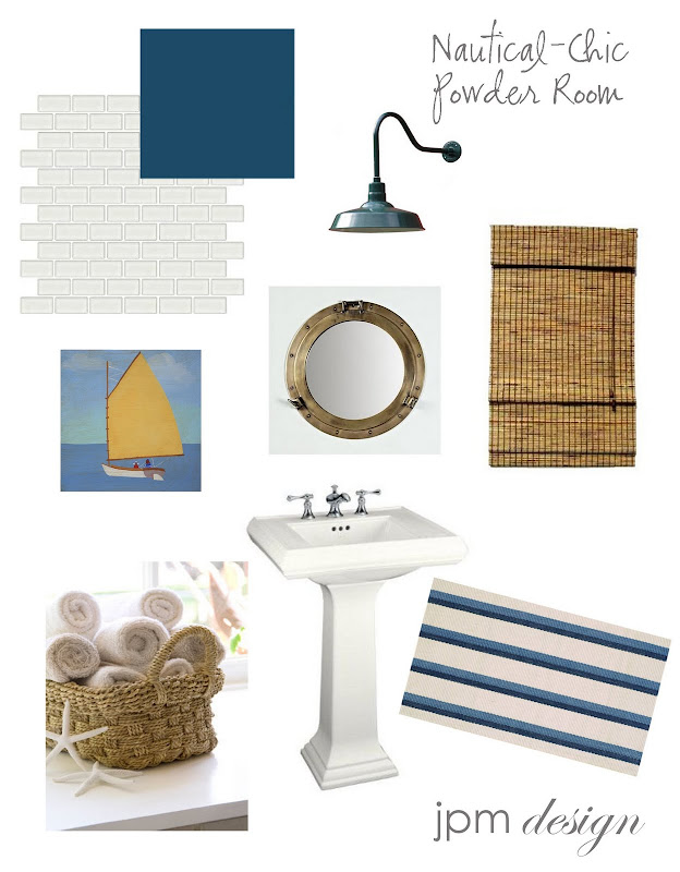 Nautical-Chic Powder Room title=
