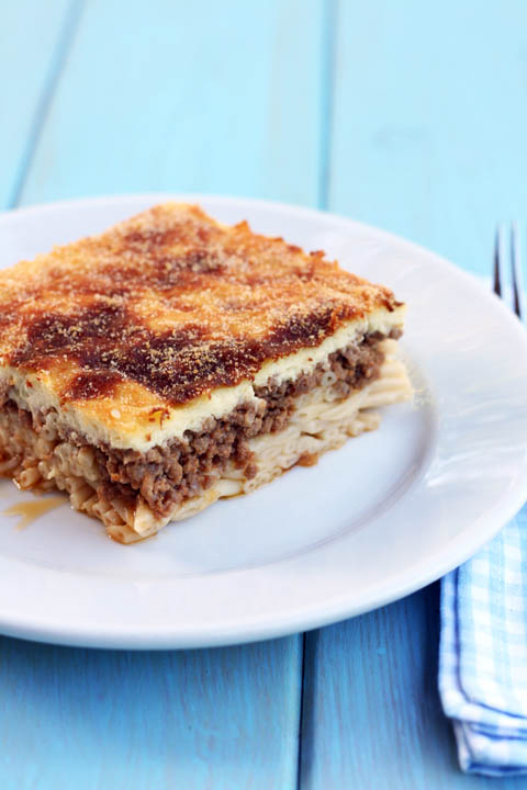 Pastitsio - baked pasta with meat and creamy bechamel / cookmegreek