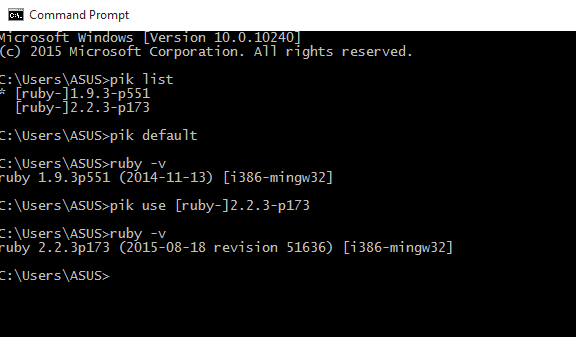 Running Multiple Version of Ruby on Windows with Pik Running Multiple Version of Ruby on Windows with Pik