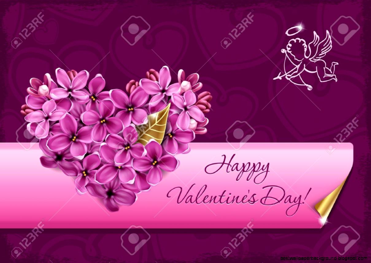 Heart Of Lilac Flowers Illustration On A Theme Of Valentine Heart Of Lilac Flowers Illustration On A Theme Of Valentine