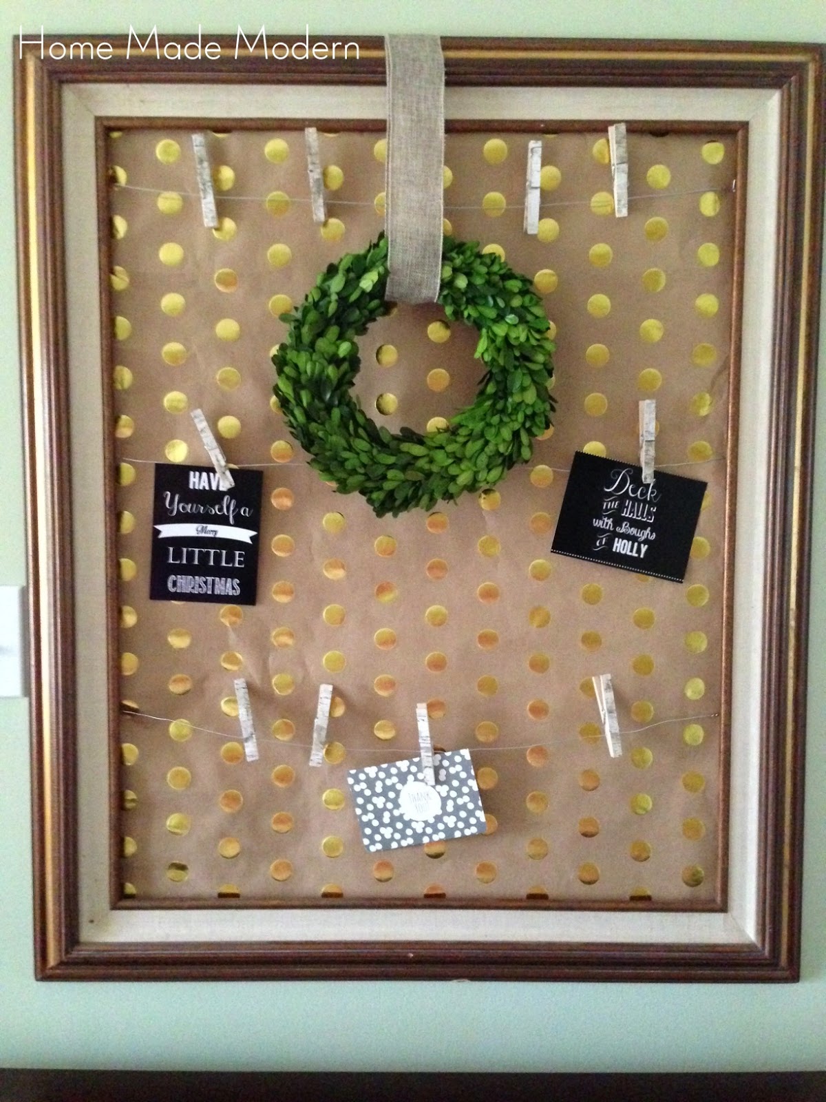 Home Made Modern Picture Frame Christmas Card Holder