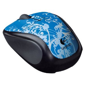 Logitech V220 Cordless Optical Mouse for Notebooks (Blue Flourish)