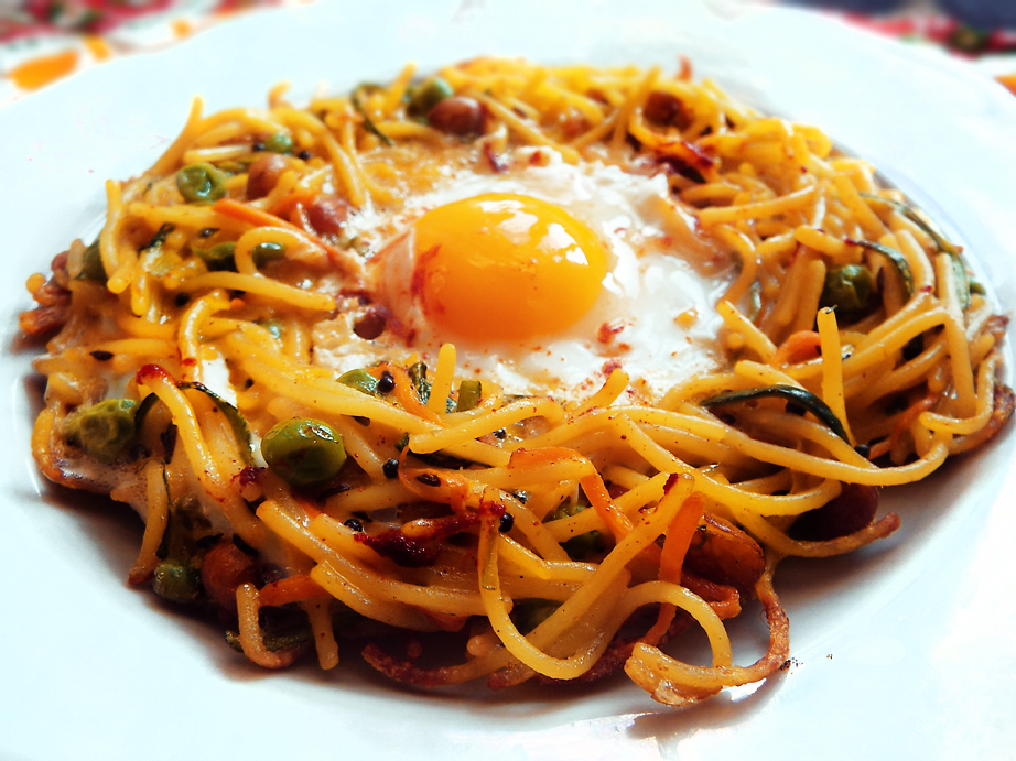 Vegetarian Yogini From Spaghetti Upma to Spaghetti Egg Nests