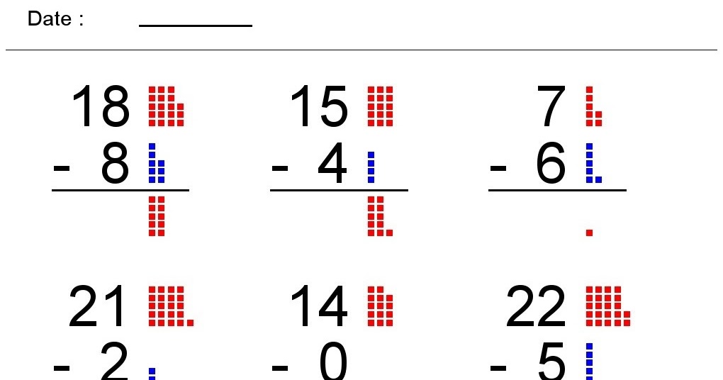 Kindergarten Worksheets: Maths Worksheets - Subtraction worksheets