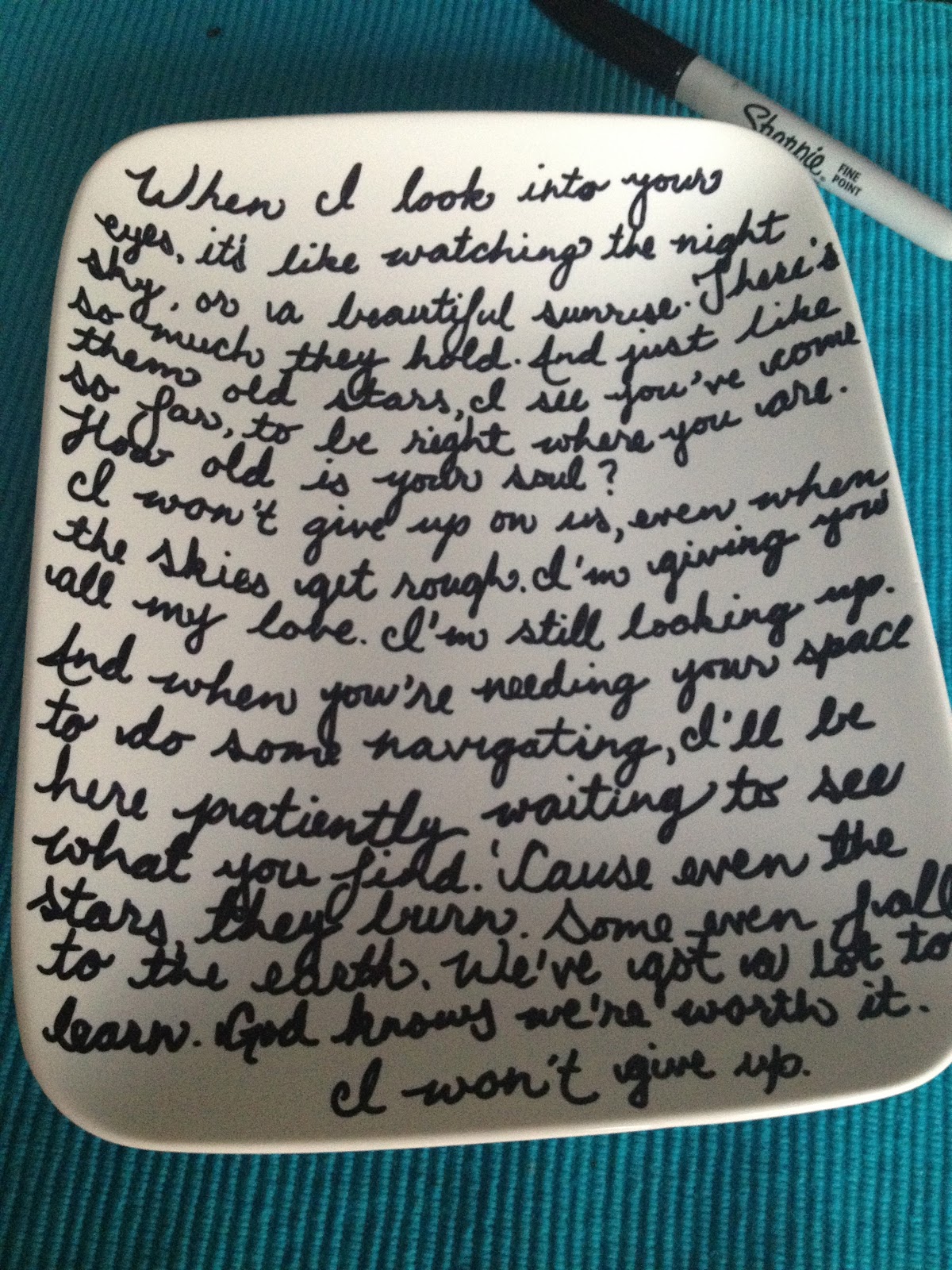 Writing on melamine plates picture