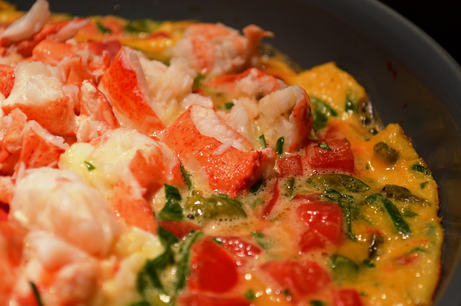 Clever Soiree Dinner Lobster Omelet with Peppers & Tomatoes