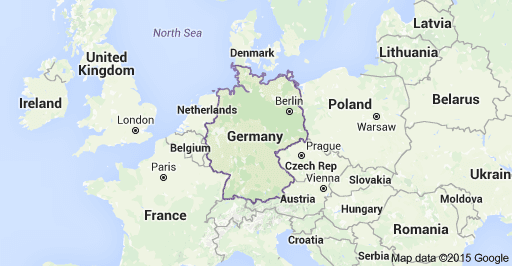 the first map shows the location of germany quite clearly note the proximity of the netherlands france and the united kingdom