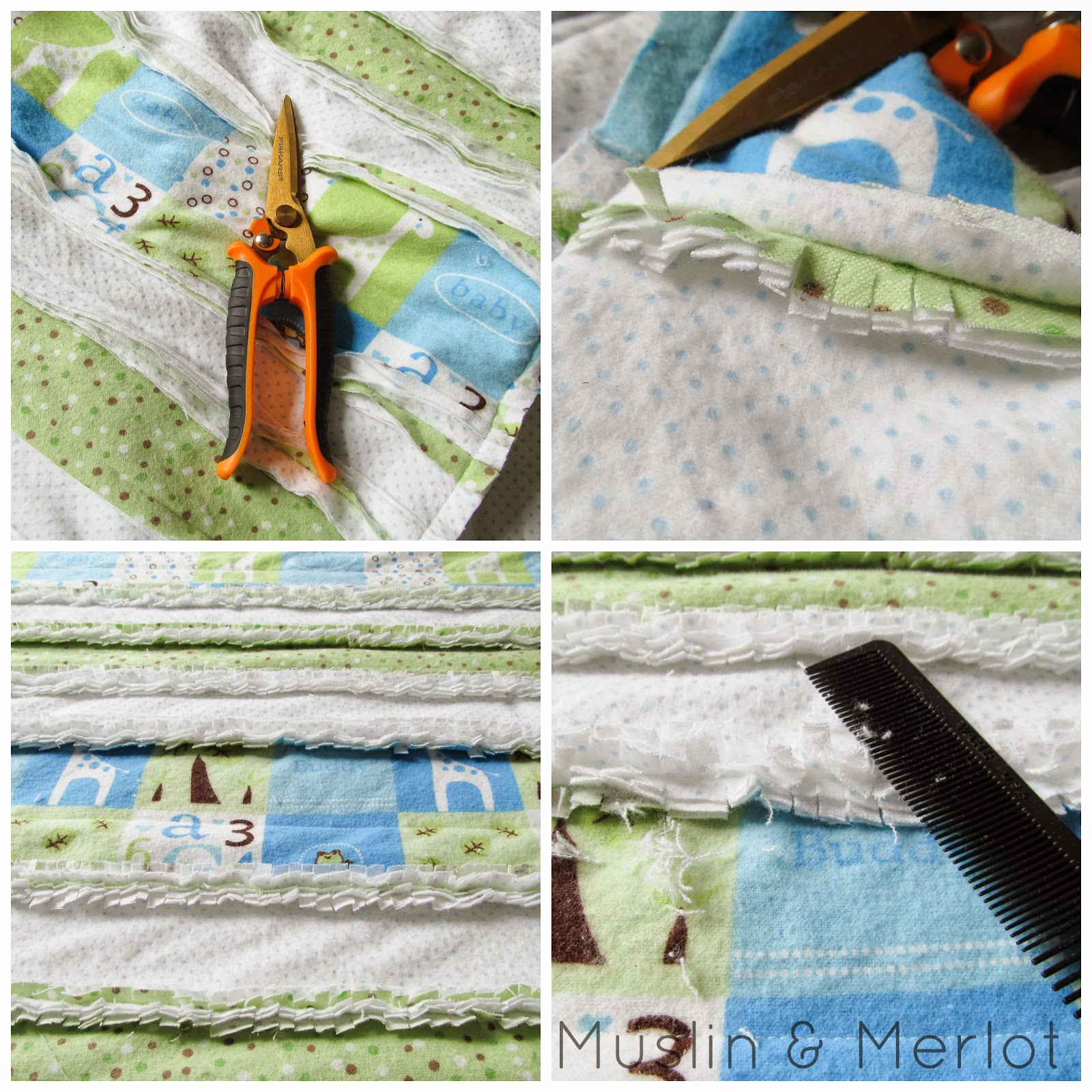 Striped Rag Quilt Tutorial Muslin and Merlot