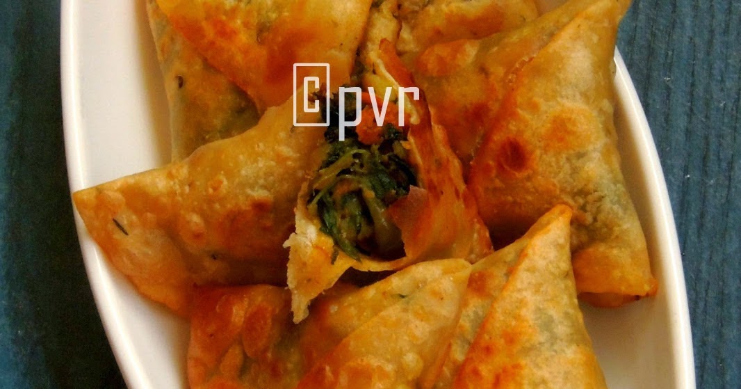 Priya's Versatile Recipes Spinach Potato Samosa