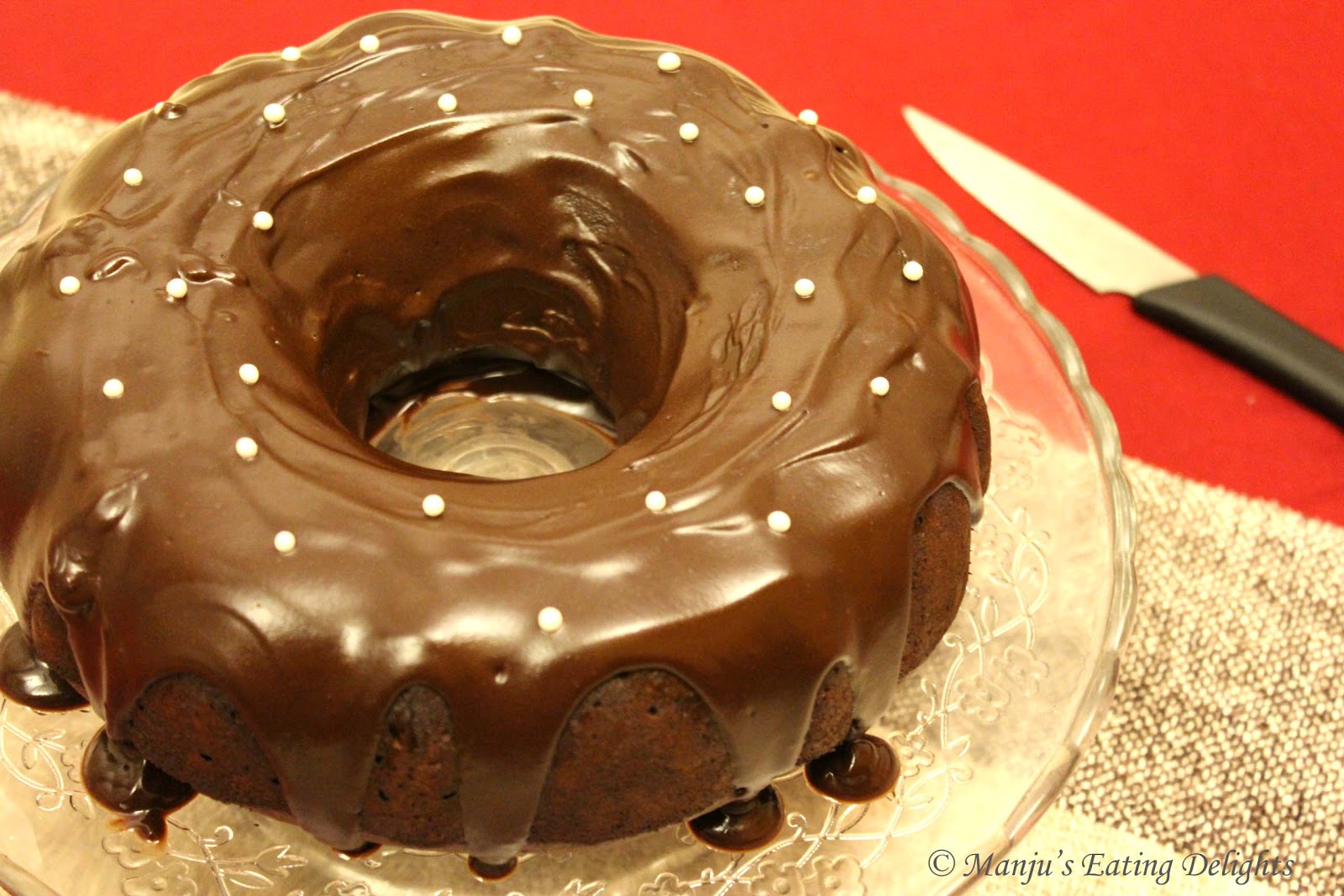 Manju's Eating Delights Devil's Food Cake...a Bundt cake