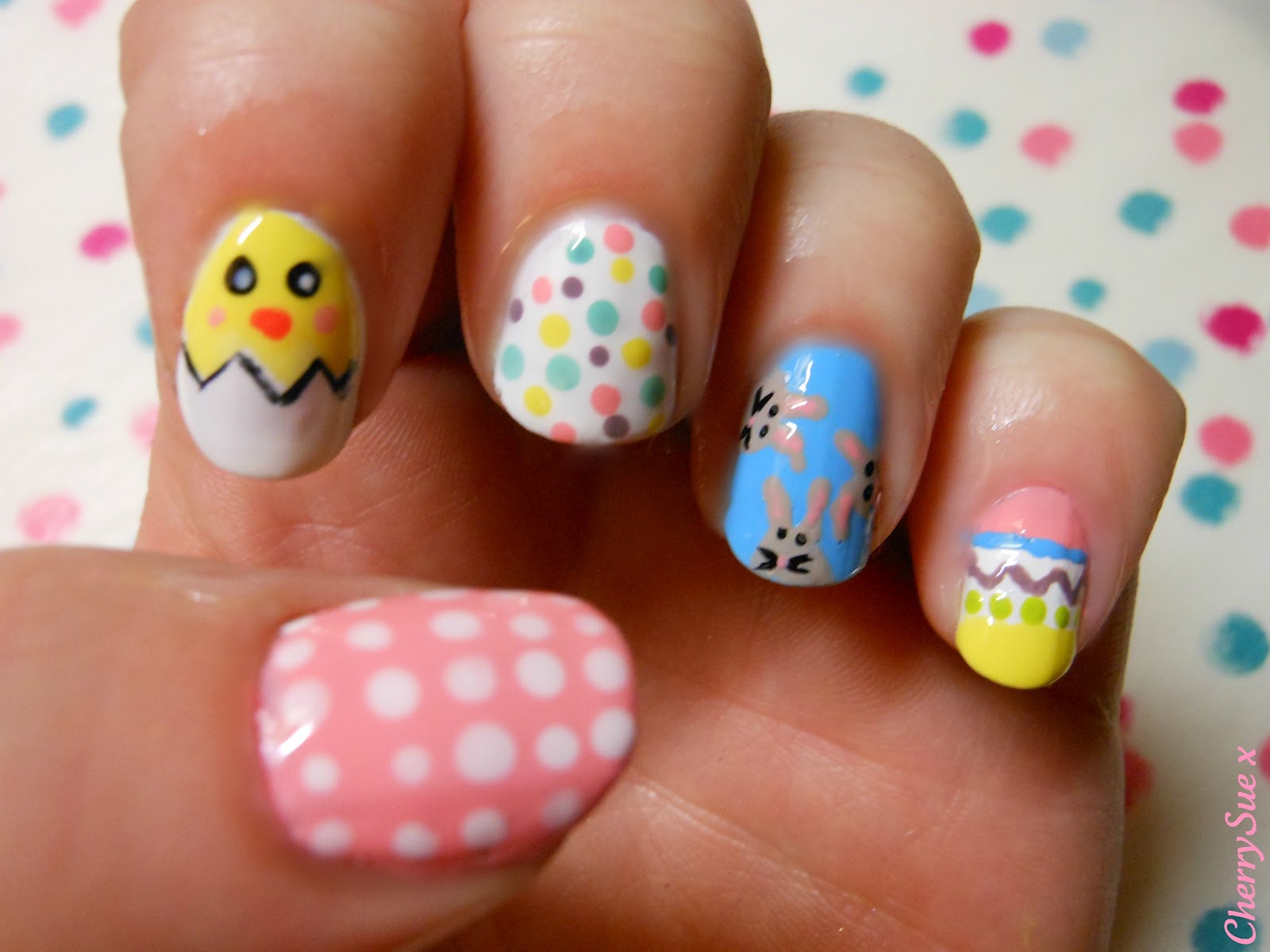 CherrySue, Doin' the Do Super Easy Easter Nails