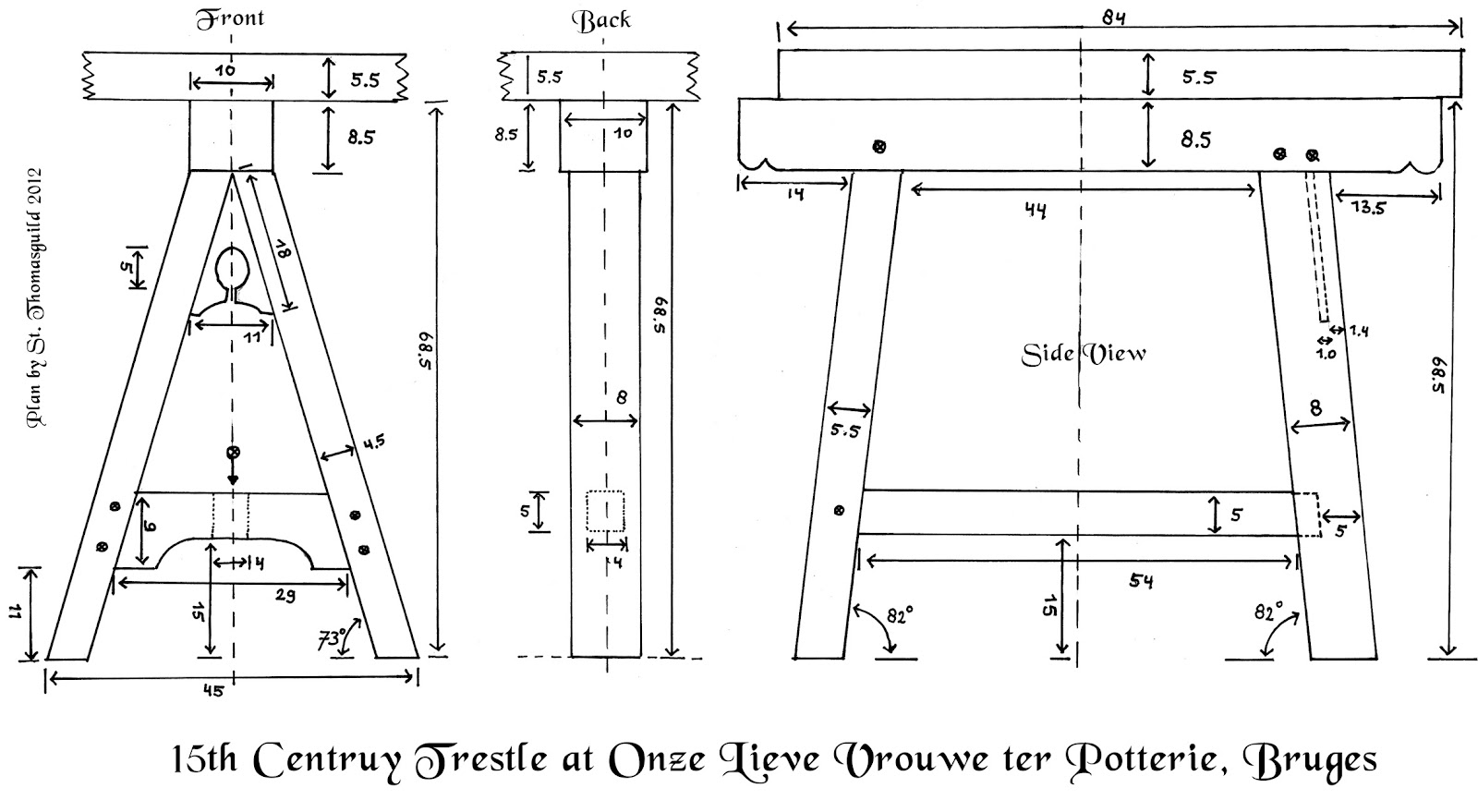  furniture and other crafts: A 15th century trestle table from Bruges