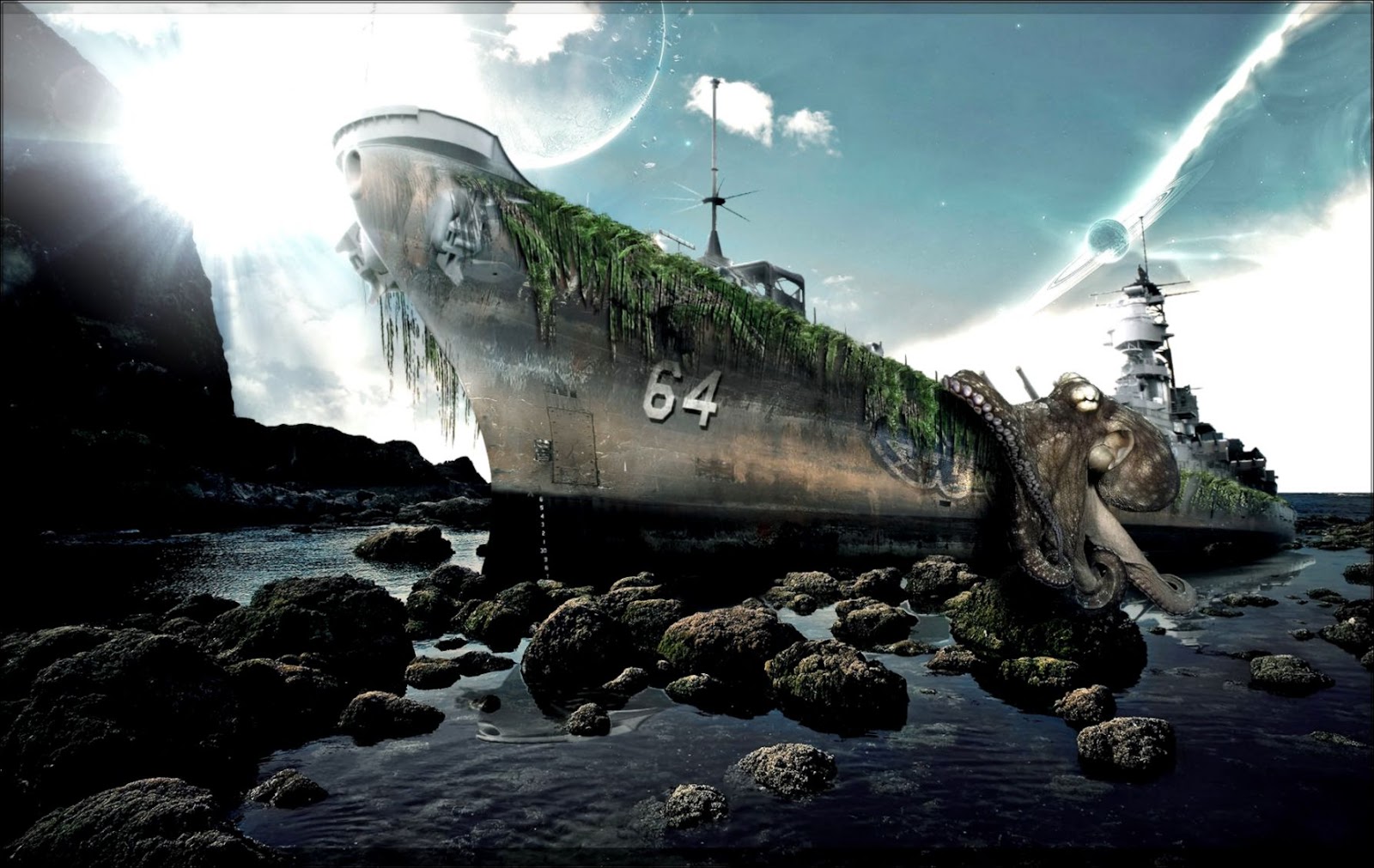 Giant Octopus Attacks Ship Giant Octopus Attacks Ship