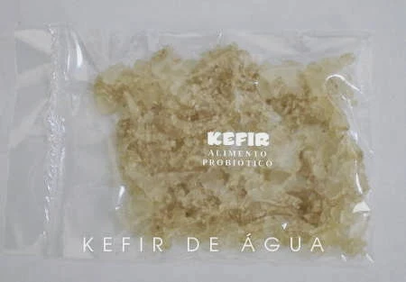 Kefir de água desidratado e embalado 