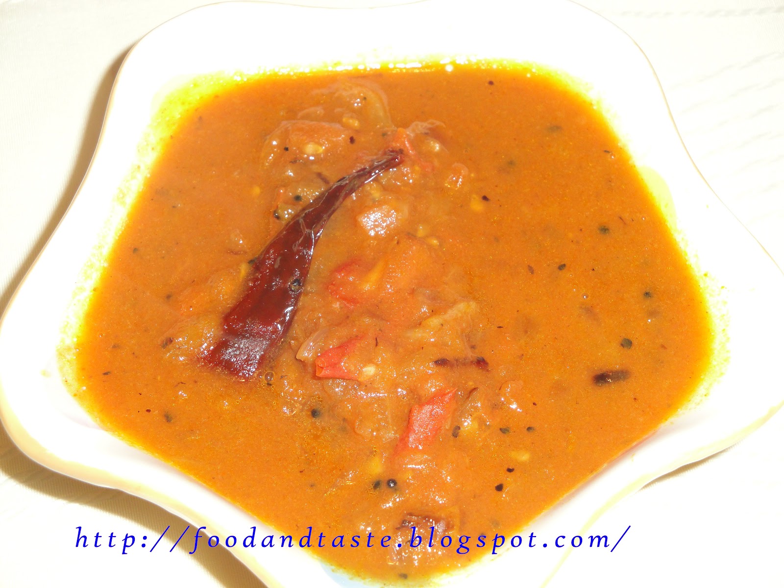 Food and Taste Thakkali Chutney/Curry Tomato Curry South Indian Recipe