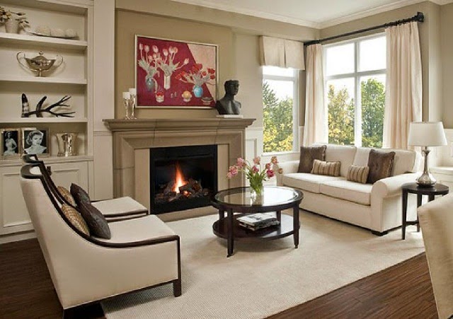 Living Room Arrangement with Fireplace