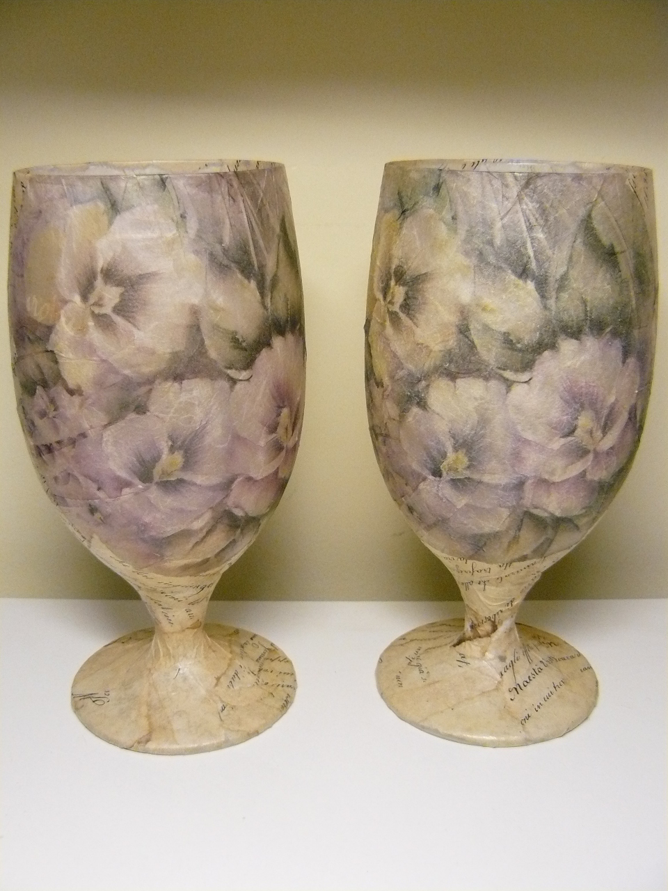 Marta Lapkowska Decoupage glasses / Kieliszki Decoupage