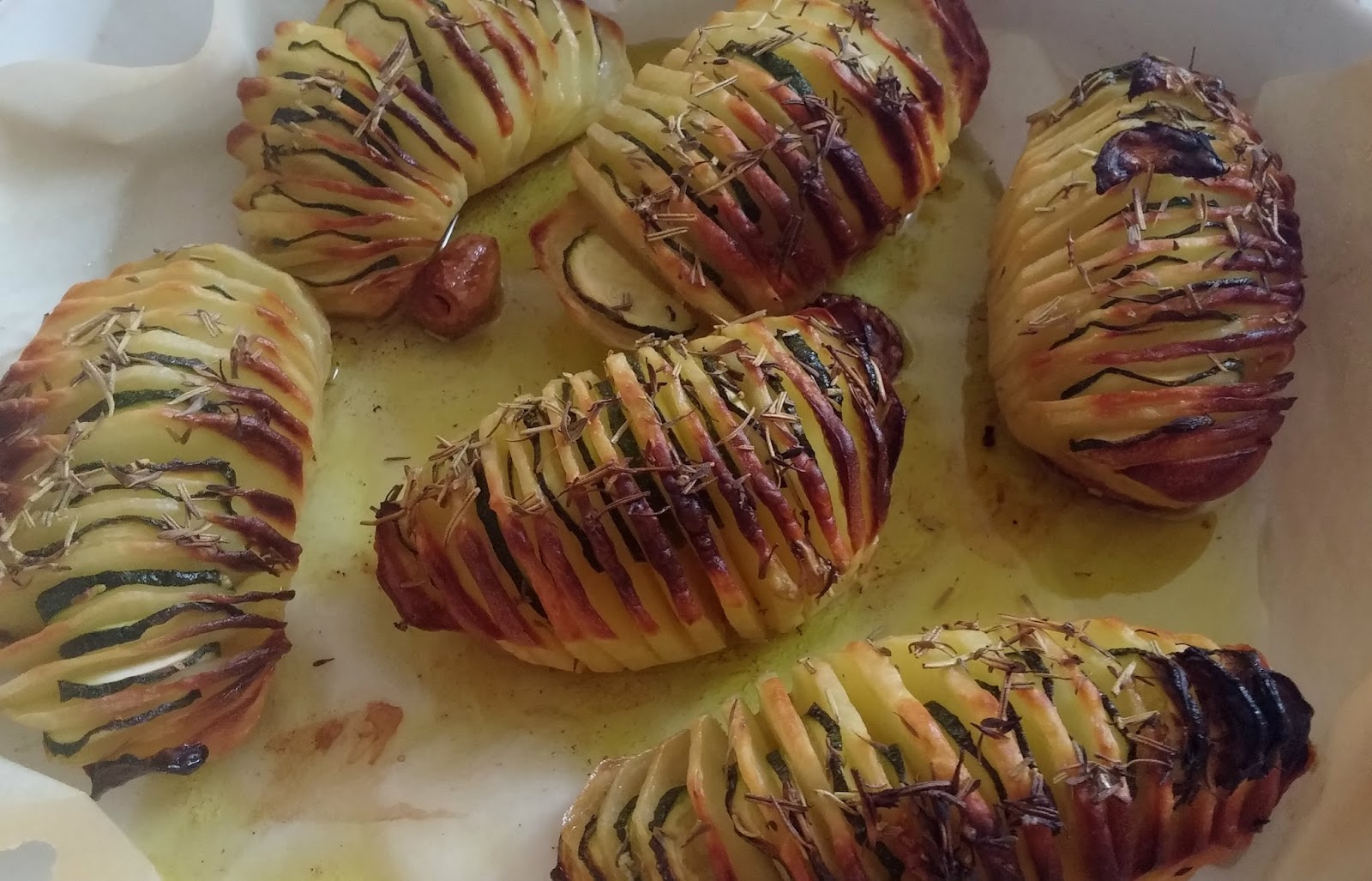 Accordeon De Pommes De Terre Et Courgettes Au Four Huile Evo