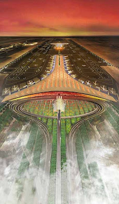 Vista aérea del Aeropuerto de Pekín (Beijing)