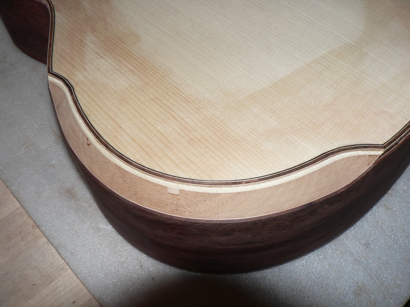 kohei fujii guitars MD Beveled armrest making