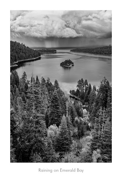 Raining in Emerald Bay South Lake Tahoe California in Black & White