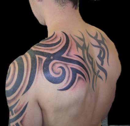 Teenagers Experienced Grownup with Tribal Tattoos