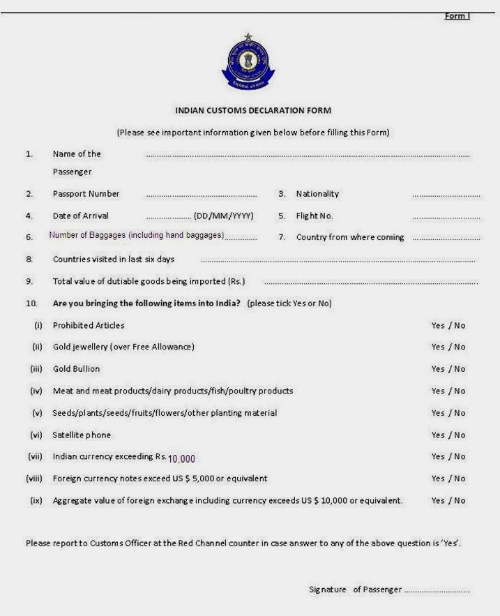 CA CS ICWA TAX PROFESSIONALS PORTAL CUSTOM NON TARRIF NOTIFICATION 10/2014 Regarding Customs