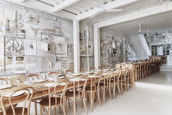 Usine restaurant interior by richard lindvall vosgesparis: An extraordinary white restaurant like you have never seen