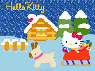 Hello Kitty Christmas desktop wallpaper background 1024x768