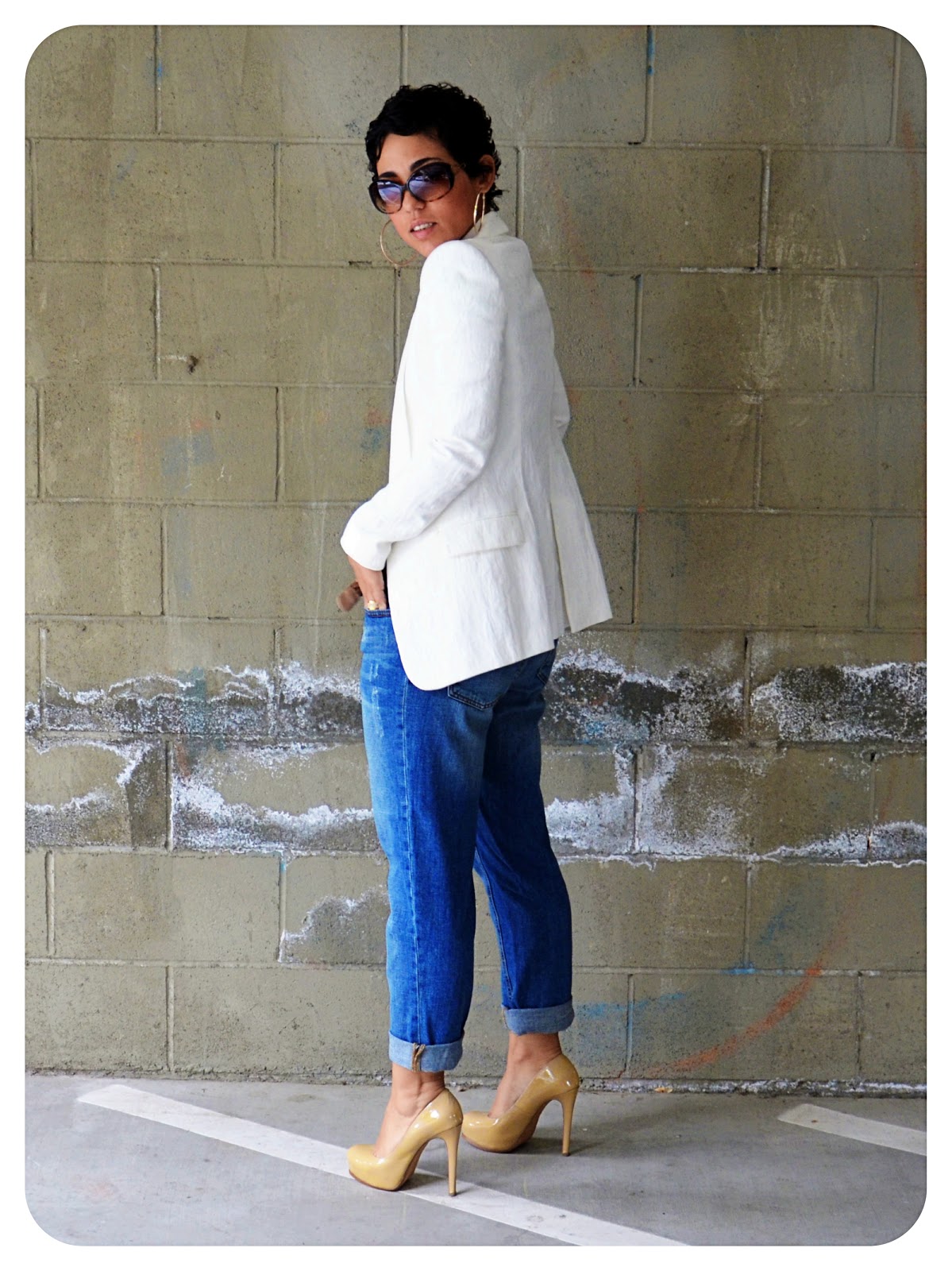 OOTD Winter White Zara Blazer + Boyfriend Jeans Fashion, Lifestyle