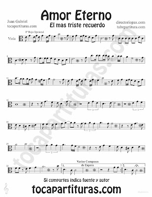 Tubescore Etern Love by Juan Gabriel sheet music for Viola Rocio Durcal Bolero music score