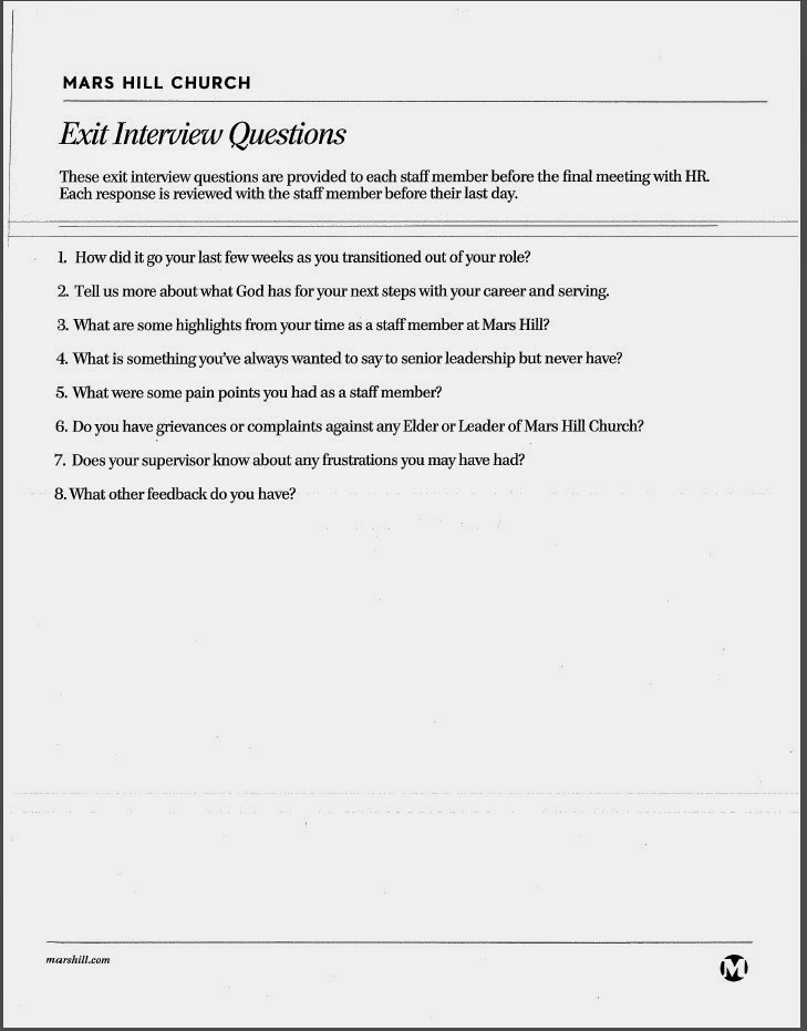 exit interview letter
