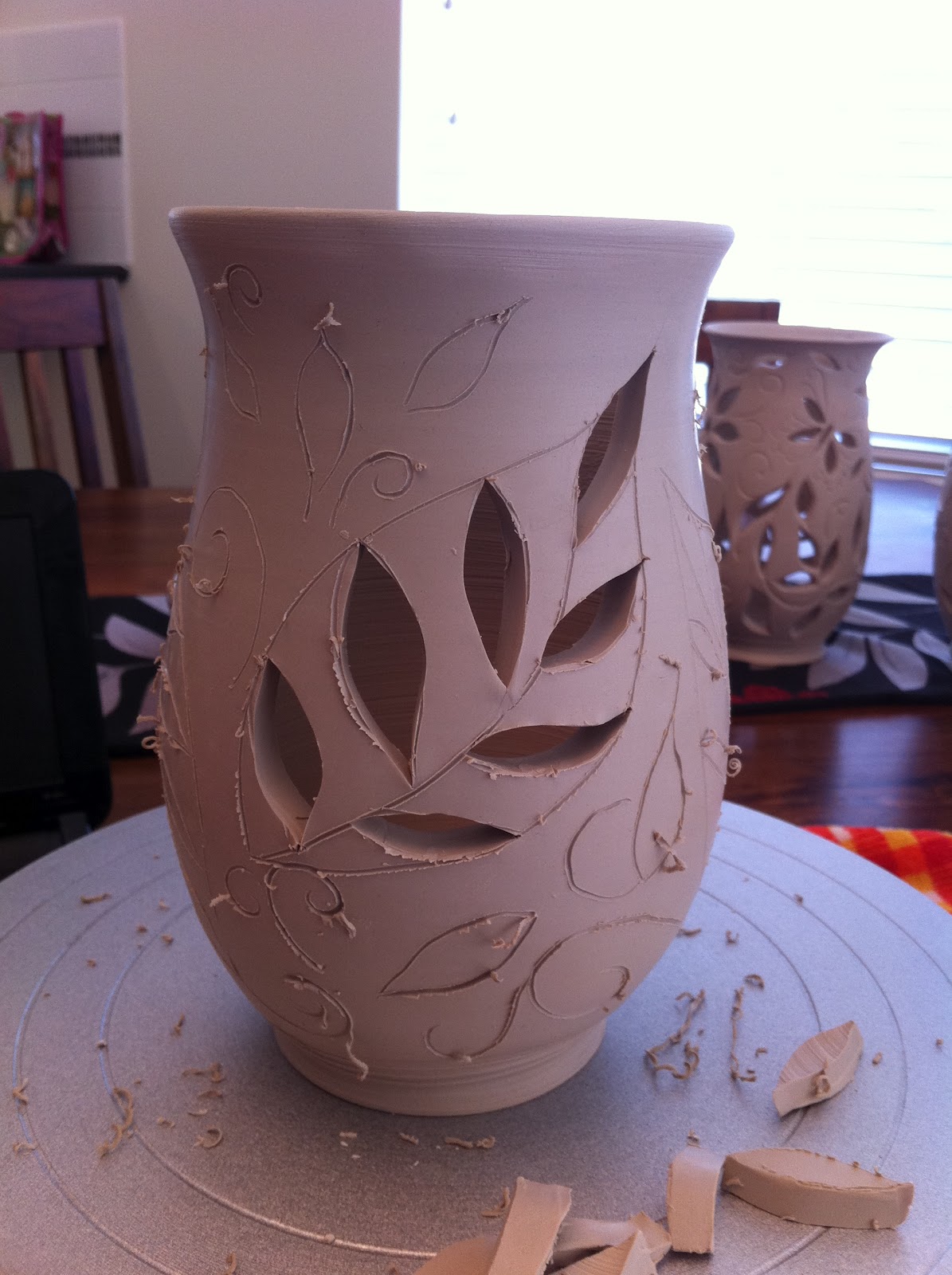 AnnieJeans Pottery... Incising and carving....